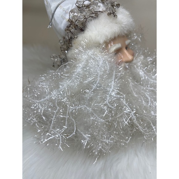 Vintage Dillard's Trimmings Porcelain Santa Head White Hanging Decor With Box - Picture 12 of 14